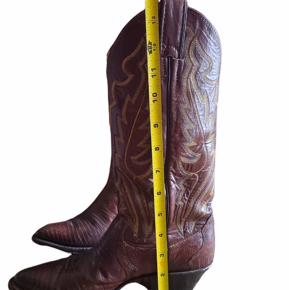 Justin Boots brown heeled cowboy boots - Picture 11 of 12